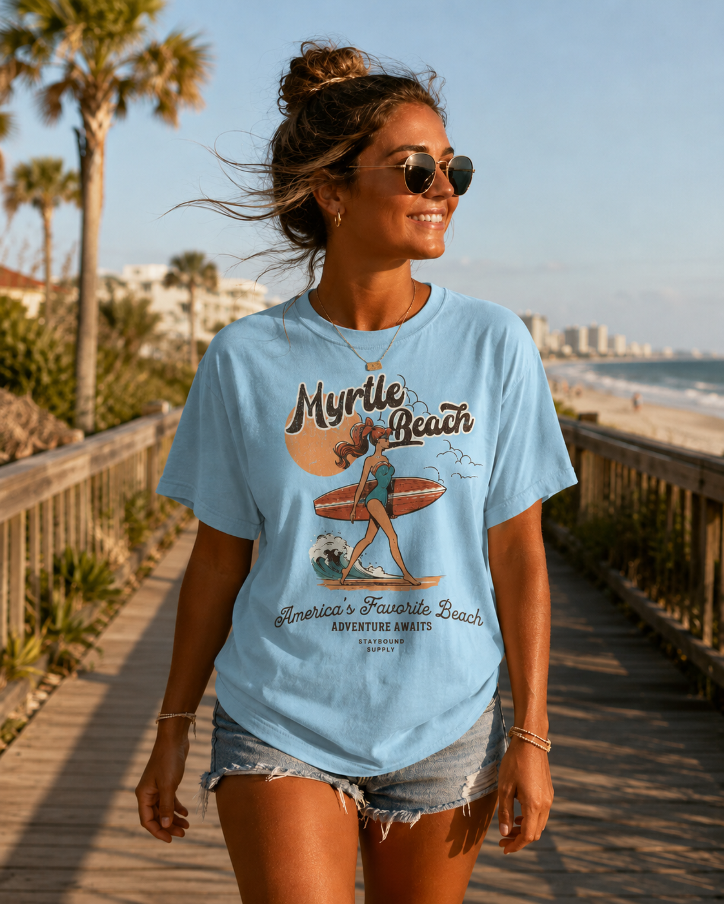 America's Favorite Beach T-Shirt | Vintage Myrtle Beach Surf Tee